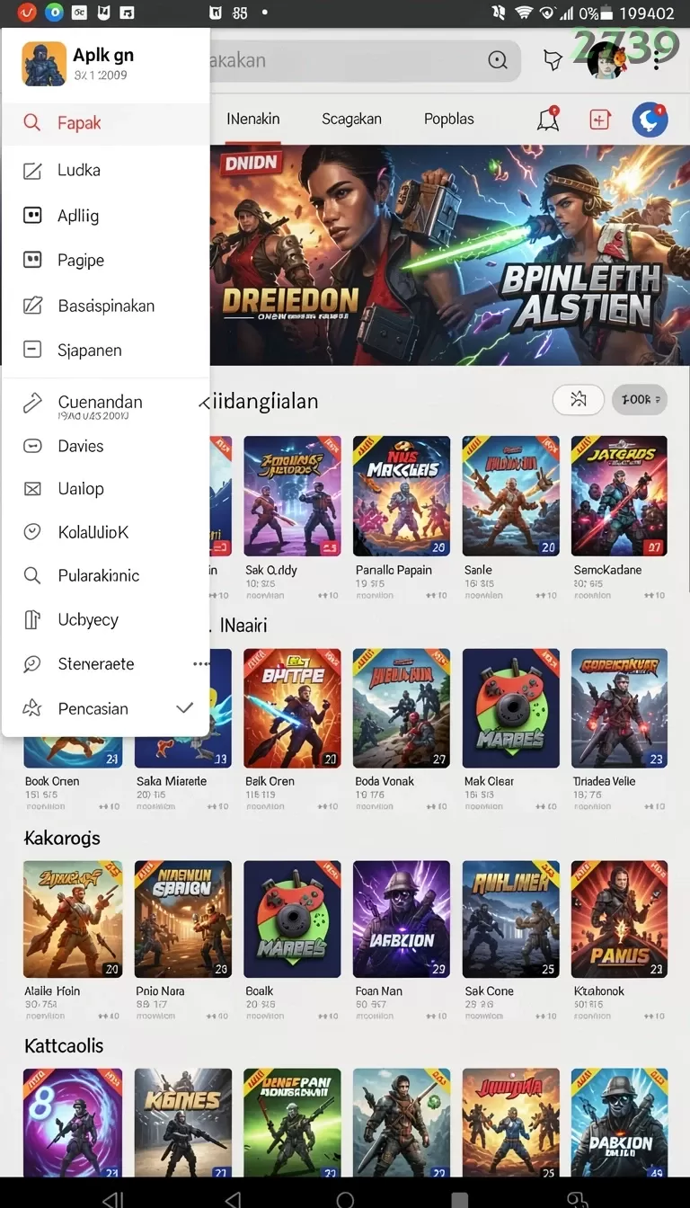 Cuplikan layar MULTIPLAYER — menu navigasi