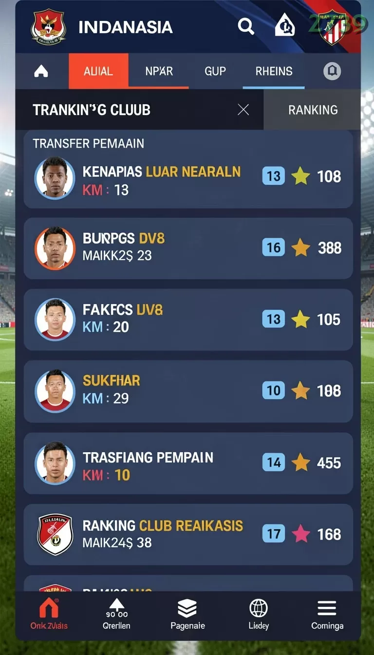 Cuplikan layar AAKASINO — menu navigasi