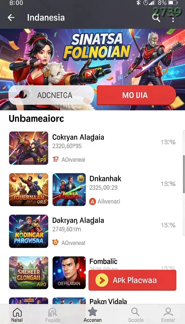 Cuplikan layar 531SLOT — menu navigasi